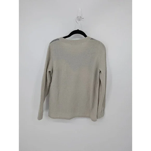 Woolrich Sweater Womens Small Gray Sheep Mountain Wool Blend Knit Novelty Casual - Picture 6 of 9